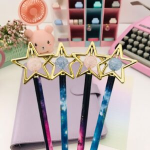 Caneta Estrela com Bolinha de Cristal