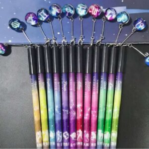 Caneta Signos Luxo com Pingente Cores Vibrantes