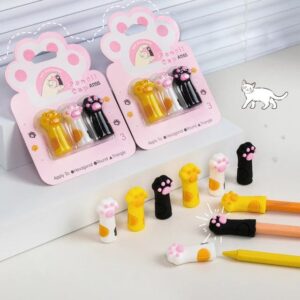 Trio de Ponteiras Patinha de Gato com Encaixe para Lápis (Atenção: não é borracha!)