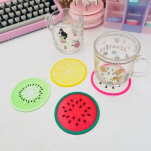 Kit com 4 Porta Copos de Frutas em Silicone