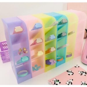 Organizador de Canetas Transparentes Coloridos - LILAS