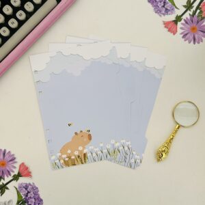 Kit 4 Divisórias 6 furos A5 (14,8 x 21 cm) - Capivara Primavera
