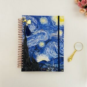 Caderno Wire-o Reposicionável - Noite Estrelada 10 Mat. Univ. 150fl (27,5x20cm)