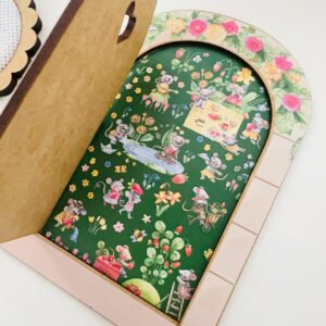 Porta Miniatura em MDF - Ratinhos e Morangos