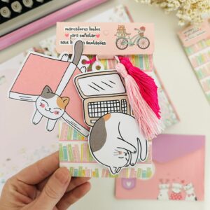 Kit com 2 Marcadores de Livro Gatinhos