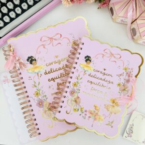 Caderno Wire-o 10 Mat. Univ. Bailarinas Rosa