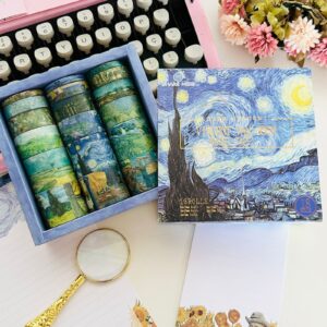 Caixa com 18 Washi Tapes Van Gogh 13x13 cm