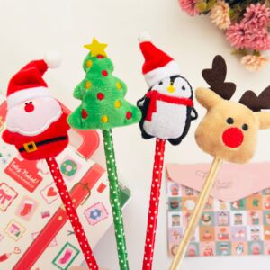 Caneta Natal Luxo com Enfeite de Pelúcia