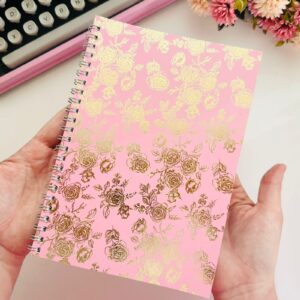 Cadernico Rosas com Hotstamping