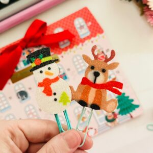 Kit com 2 Éclips Rena e Boneco de Neve Glitter