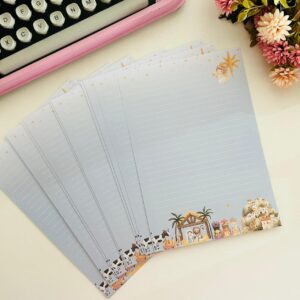 Kit 30 Folhas Decoradas - O Nascimento de Jesus