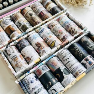 Kit com 18 Washi Tapes Luxo para Journaling