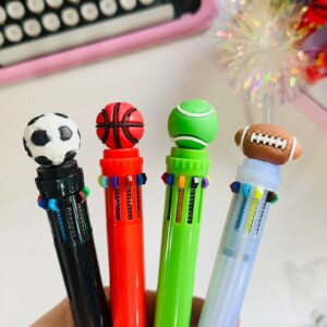 Caneta Retrátil com 10 Cores Esportes