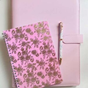 Kit Volta às Aulas com Fichário Luxo - Rosas