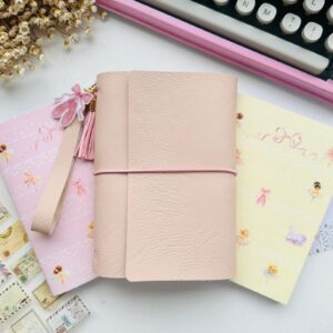 Caderno com Capa de Tecido com 2 Cadernetas Pontilhadas - Bailarinas