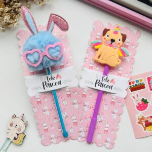 Embalagem Presenteável Feliz Páscoa Sweet Zoo com Plástico Adesivo