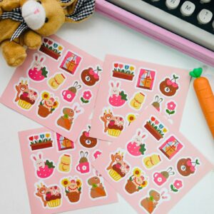 Kit com 4 Cartelinhas de Adesivos 8x8 para Brinde