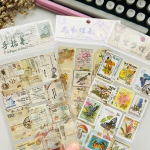Kit com 2 Cartelas de Adesivos Vintage Letters