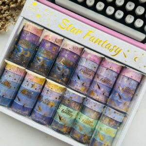 Kit com 5 Washi Tapes Estrelas com Foil