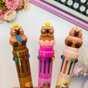 Caneta Retrátil 10 Cores Capivara