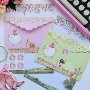 Kit Papéis de Carta com Envelopes La Palomita - Adorável Country