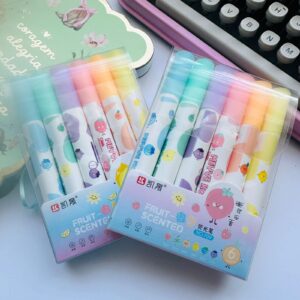 Kit com 6 Marcadores de Texto com Cheiro de Fruta Meyve 709