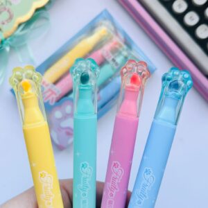 Kit com 4 Marcadores de Texto Patinha de Gato