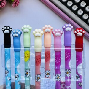 Kit com 8 Canetas Coloridas Patinha de Gato