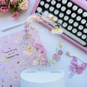 Luminária com Caneta Branca Planejamento Semanal Bailarina